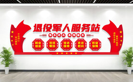 退役军人服务站背景墙