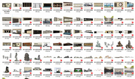 新中式新亚洲景墙SU模型