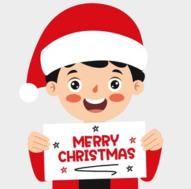 圣诞快乐手持卡片矢量图