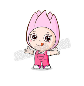 卡通白玉兰宝贝粉色版