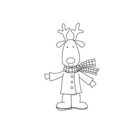 白描圣诞鹿