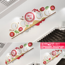 幸福婚姻家庭和睦楼道文化墙