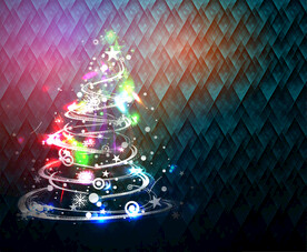 多彩圣诞树主题背景