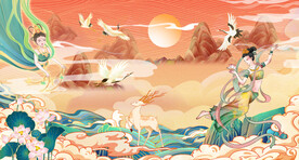 中国风敦煌背景