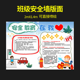 安全教育文明校园班级墙版面图片