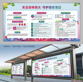 大气森林草原防火知识宣传栏展板