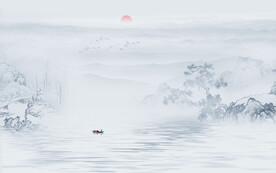 爆款 客厅墙画山水 PSD分层