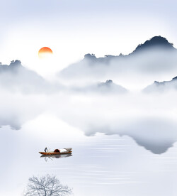 高清分层山水移门写真图