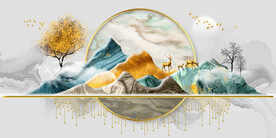 晶瓷画 新中式 麋鹿