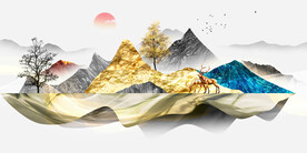 晶瓷画 新中式 麋鹿