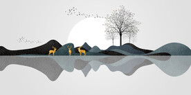 晶瓷画 新中式 麋鹿