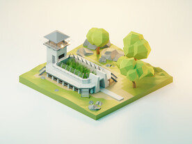 3d场景插画浅色