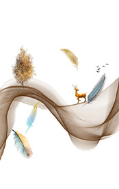 高清分层透明底推拉门打印图