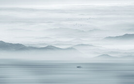 最新中式客厅山水画背景墙