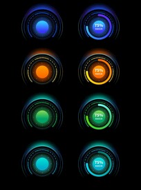 科技感霓虹灯炫光灯效仪表盘UI