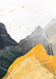 晶瓷画抽象画山水风景画