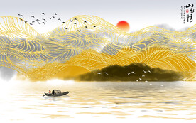 晶瓷画抽象画山水风景画