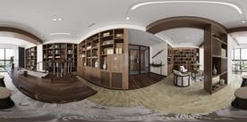 中式书房全景效果图