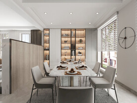 现代轻奢客厅餐厅厨房