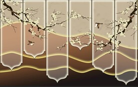 花鸟 山水 水墨  发光 立体