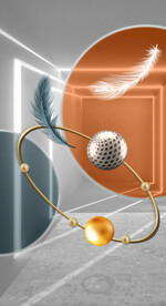 晶瓷画线条抽象画玄关羽毛