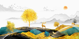 晶瓷画抽象画山水风景画