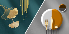 晶瓷画抽象圆球餐具