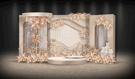 香槟色婚礼迎宾区