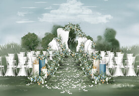 白色户外仪式区