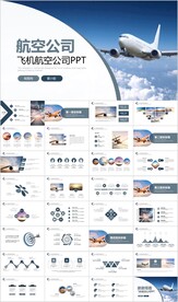 飞机民航局航空公司PPT模板