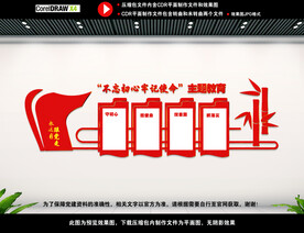 不忘初心主题教育墙