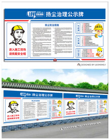 扬尘治理防护公示牌