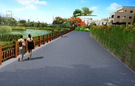 美丽乡村改造效果图乡村河道绿化