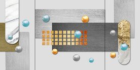 晶瓷画几何抽象画圆球