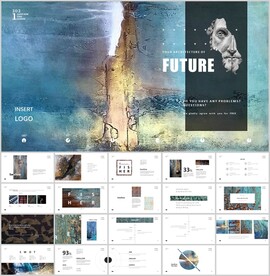 蓝色时尚抽象另类ppt模板