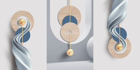 晶瓷画圆形几何抽象图