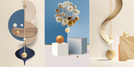 晶瓷画圆形几何抽象图