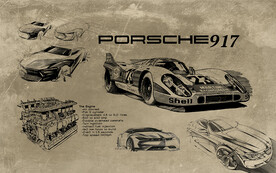 手绘汽车背景墙