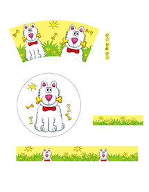 手绘狗卡通动物陶瓷儿童餐具