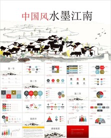 中国风水墨江南通用PPT模板