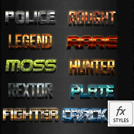 金色金光泽彩色特效字ASL样式