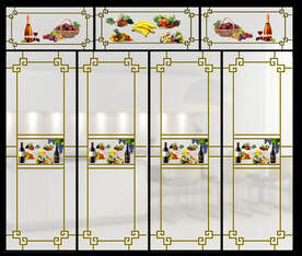 高清分层透明底推拉门一套