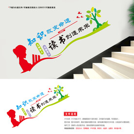 学校楼梯 文化墙