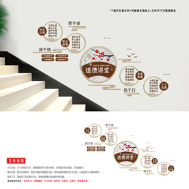 学校楼梯 文化墙