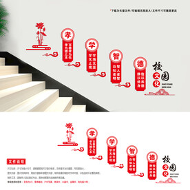 学校楼梯 文化墙