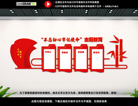 不忘初心主题教育墙