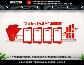 不忘初心主题教育墙