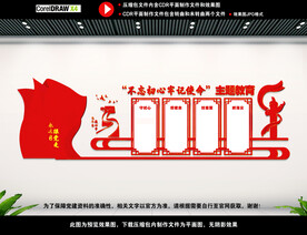 不忘初心主题教育墙