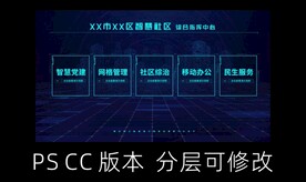 智慧社区拼接屏首页触控屏界面