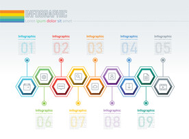 商务PPT九个分项照片墙时间线